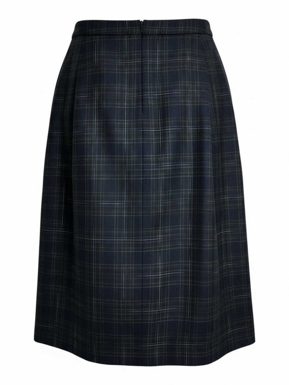 MM LaFLEUR NWT Cobble Hill 4.0 Plaid Wool Blue Knee Length Luxury Office Skirt